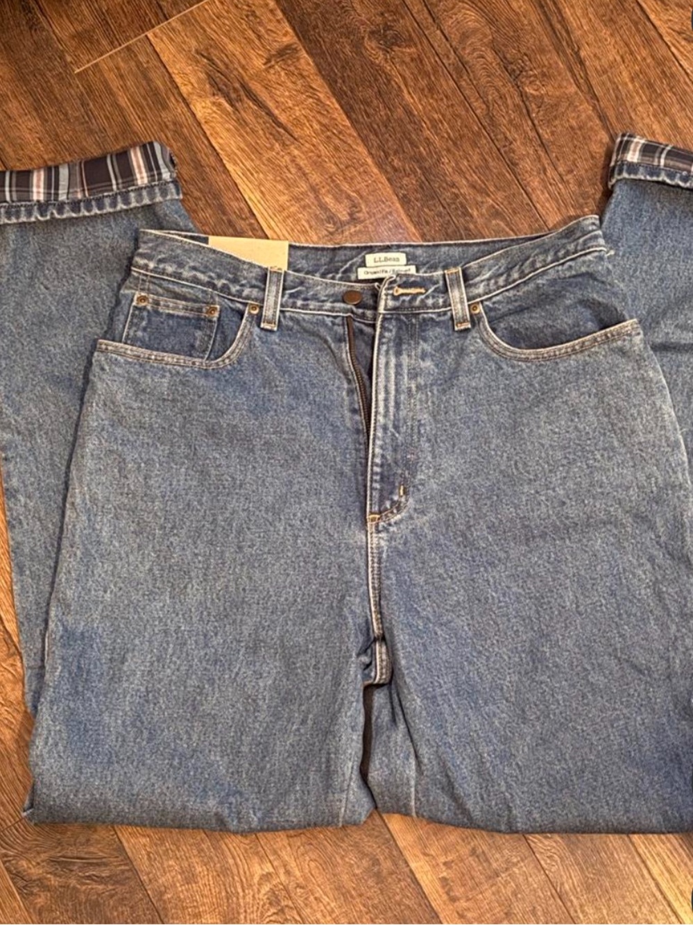 L.L. Bean Flannel Lined Straight Leg Jeans
